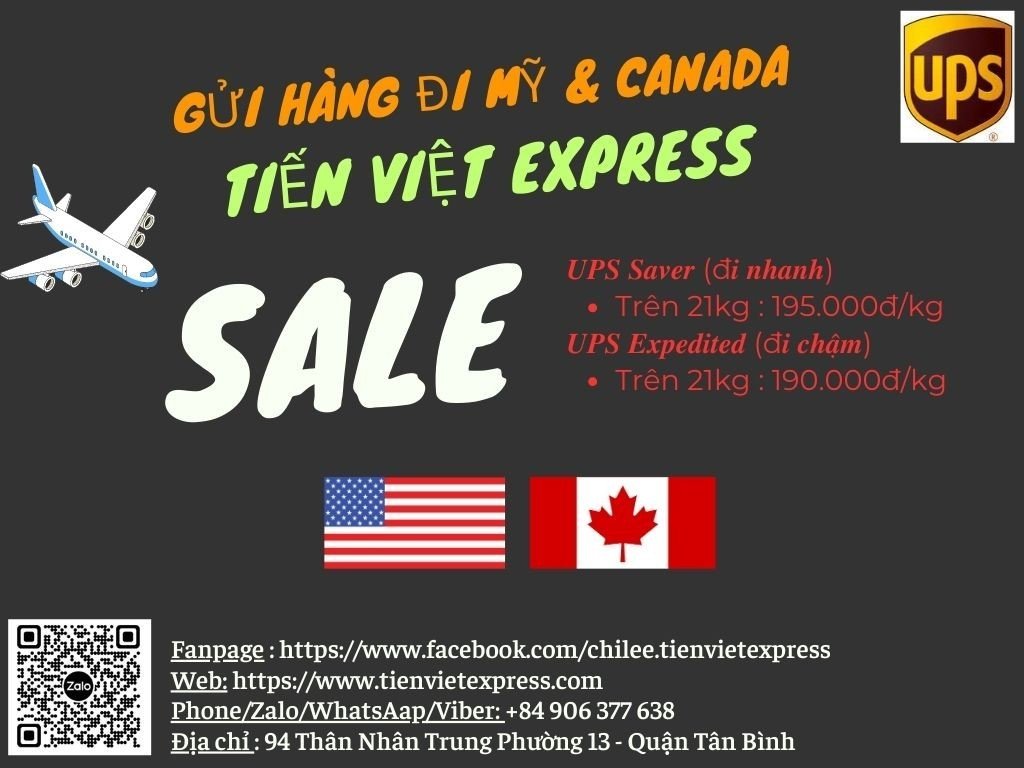 Gửi hàng đi Mỹ và Canada giá rẻ